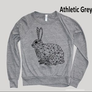 Bunny GEOMETRIC Sweater Graphic Print MED